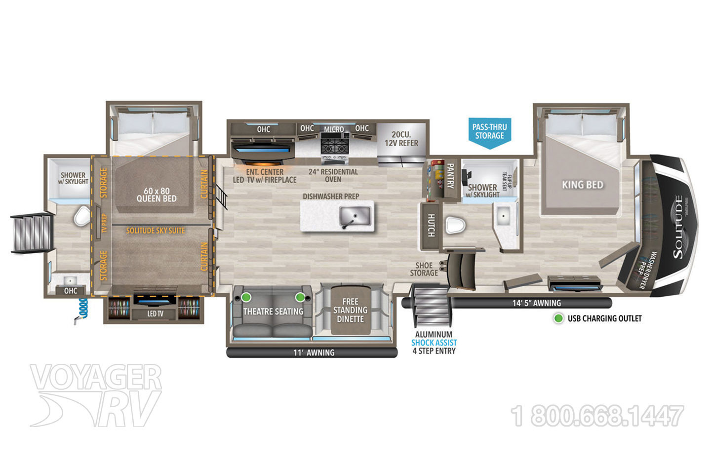 2024 Grand Design Solitude 417KB Floorplan