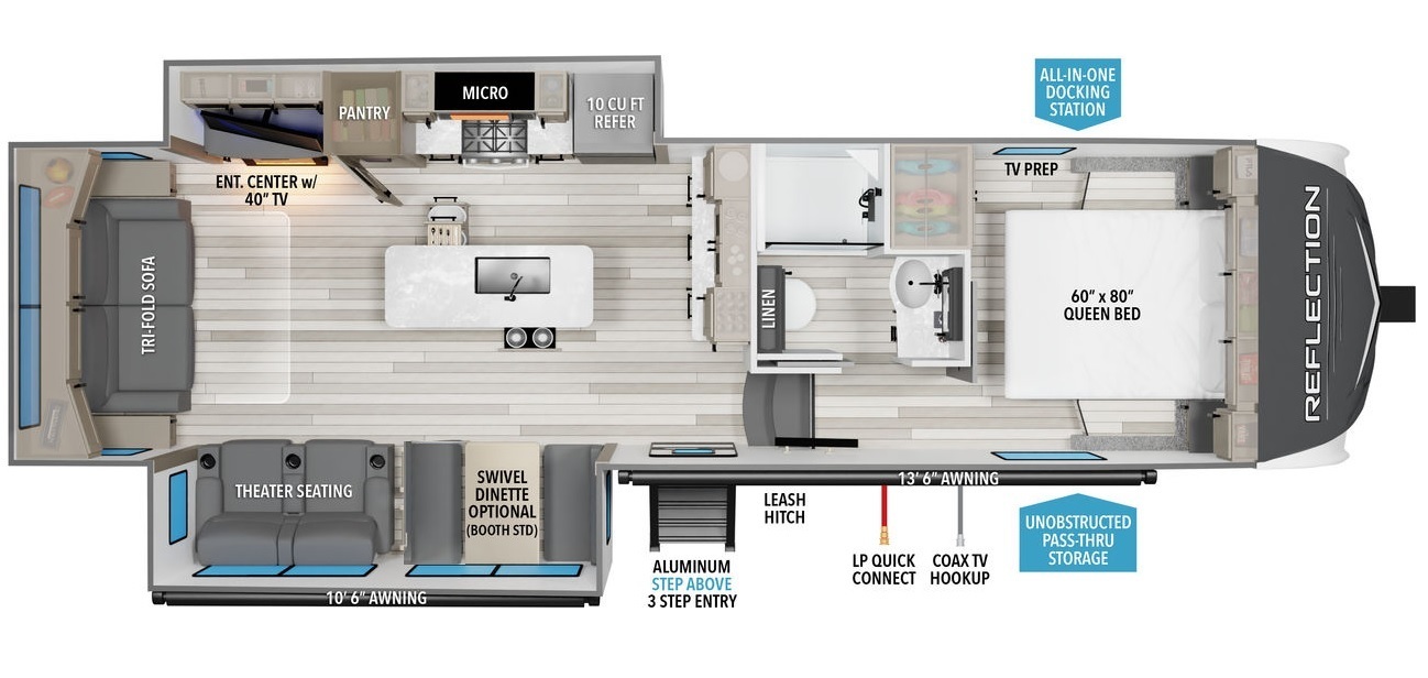 2021 Grand Design Reflection 295RL Floorplan