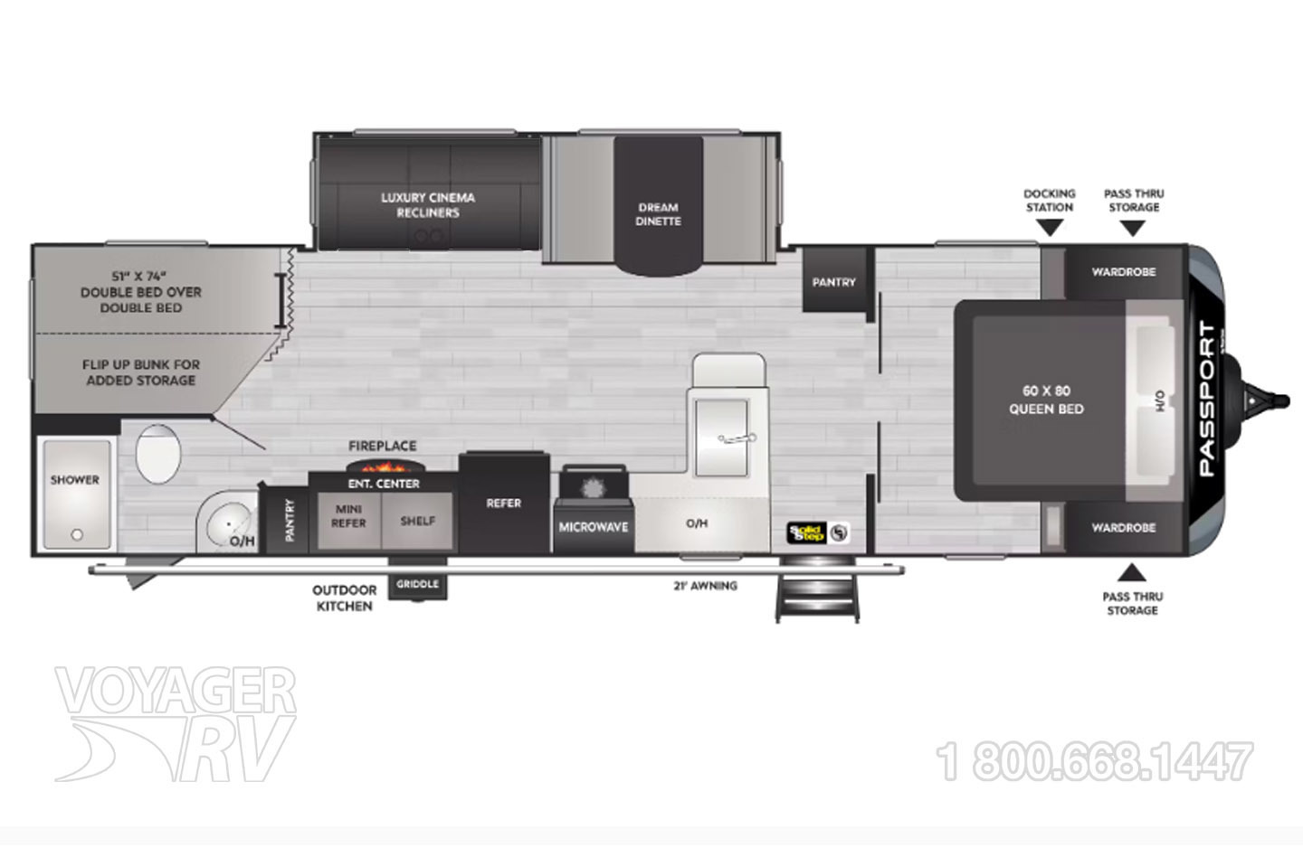 2022 Jayco White Hawk 25MBH Floorplan