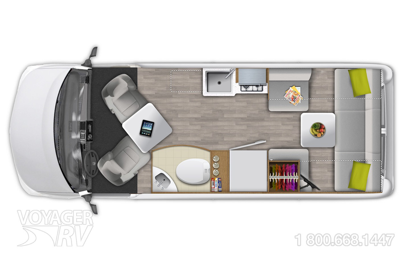 2025 Roadtrek Play + Slumber Floorplan