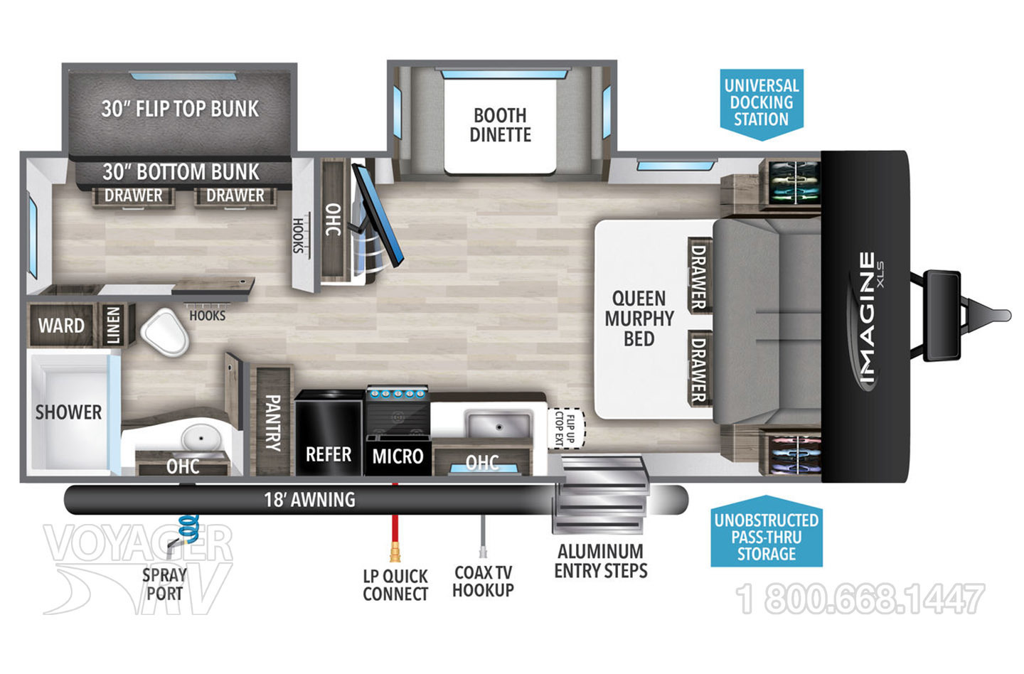 2025 Grand Design Imagine XLS 22BHE Floorplan