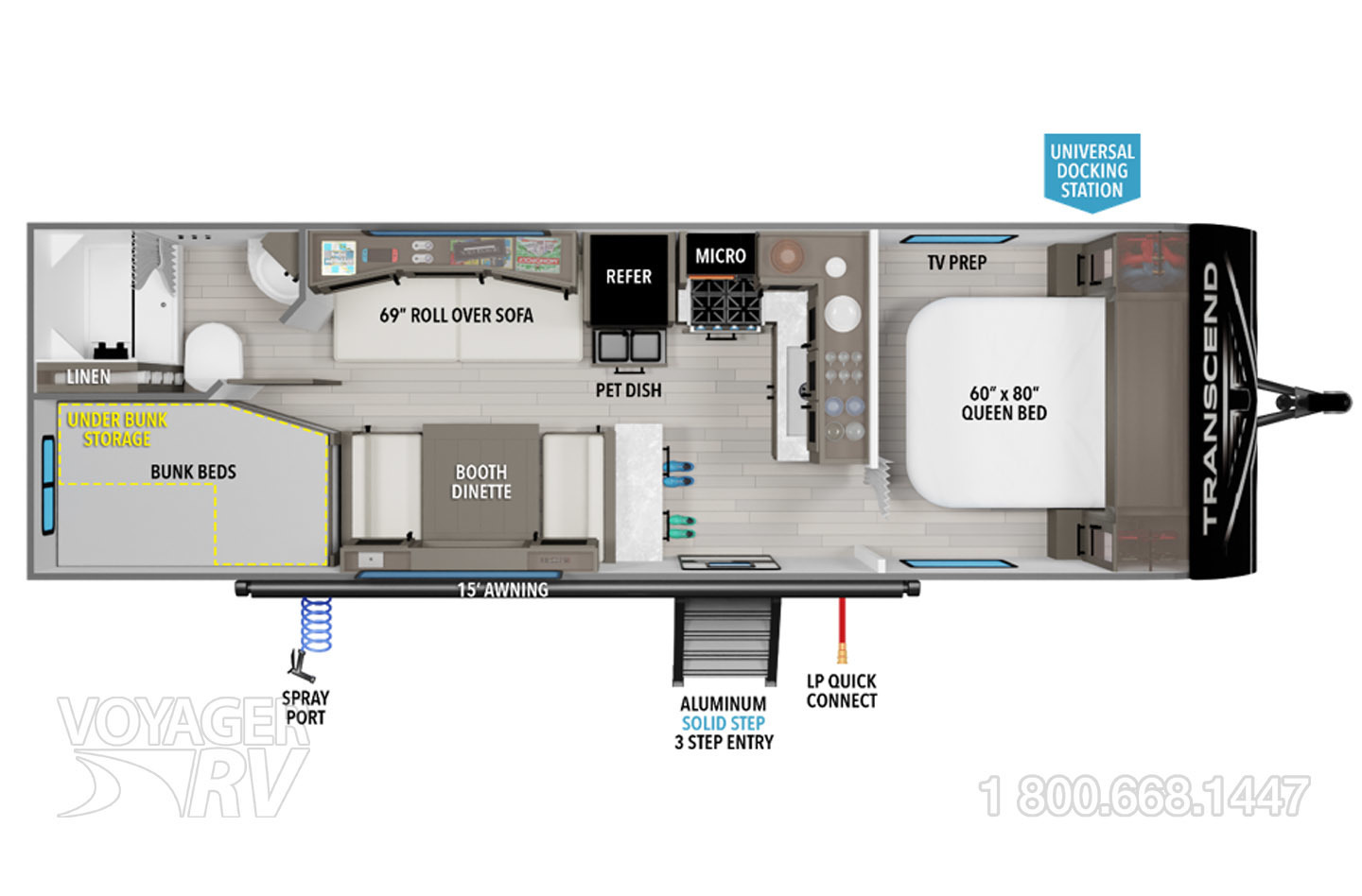 2025 Grand Design Transcend Xplor 24BHX Floorplan