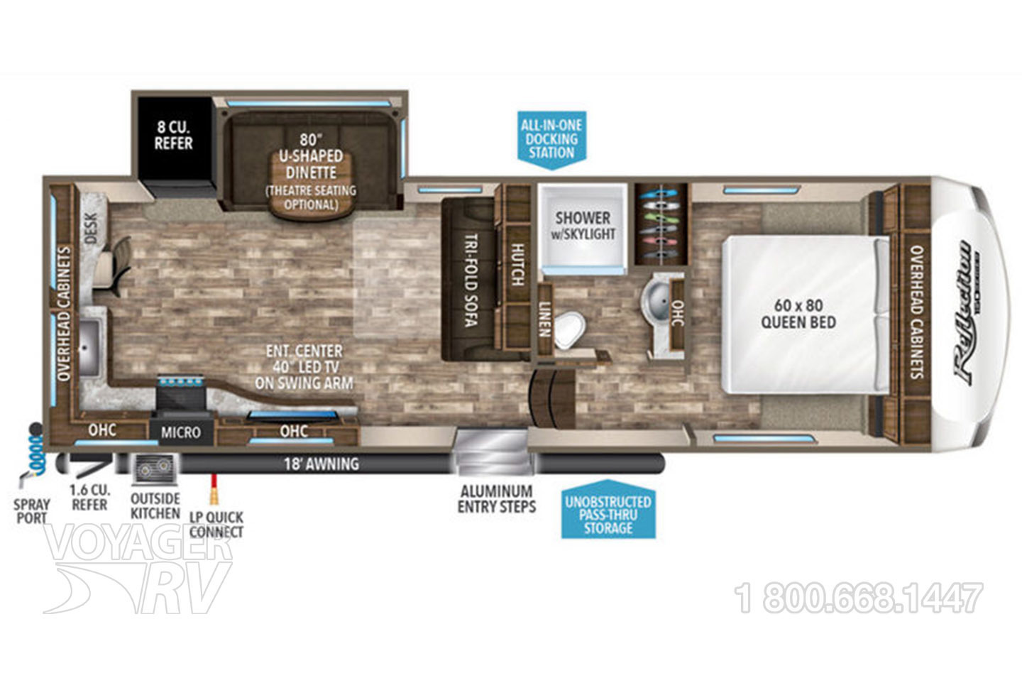 2025 Grand Design Reflection 100 Series 22RK Floorplan