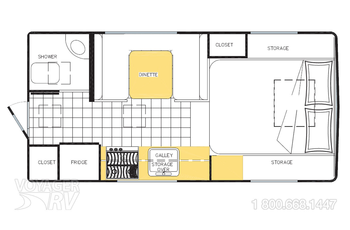 2025 Northern Lite 610 Half-Ton Camper Floorplan