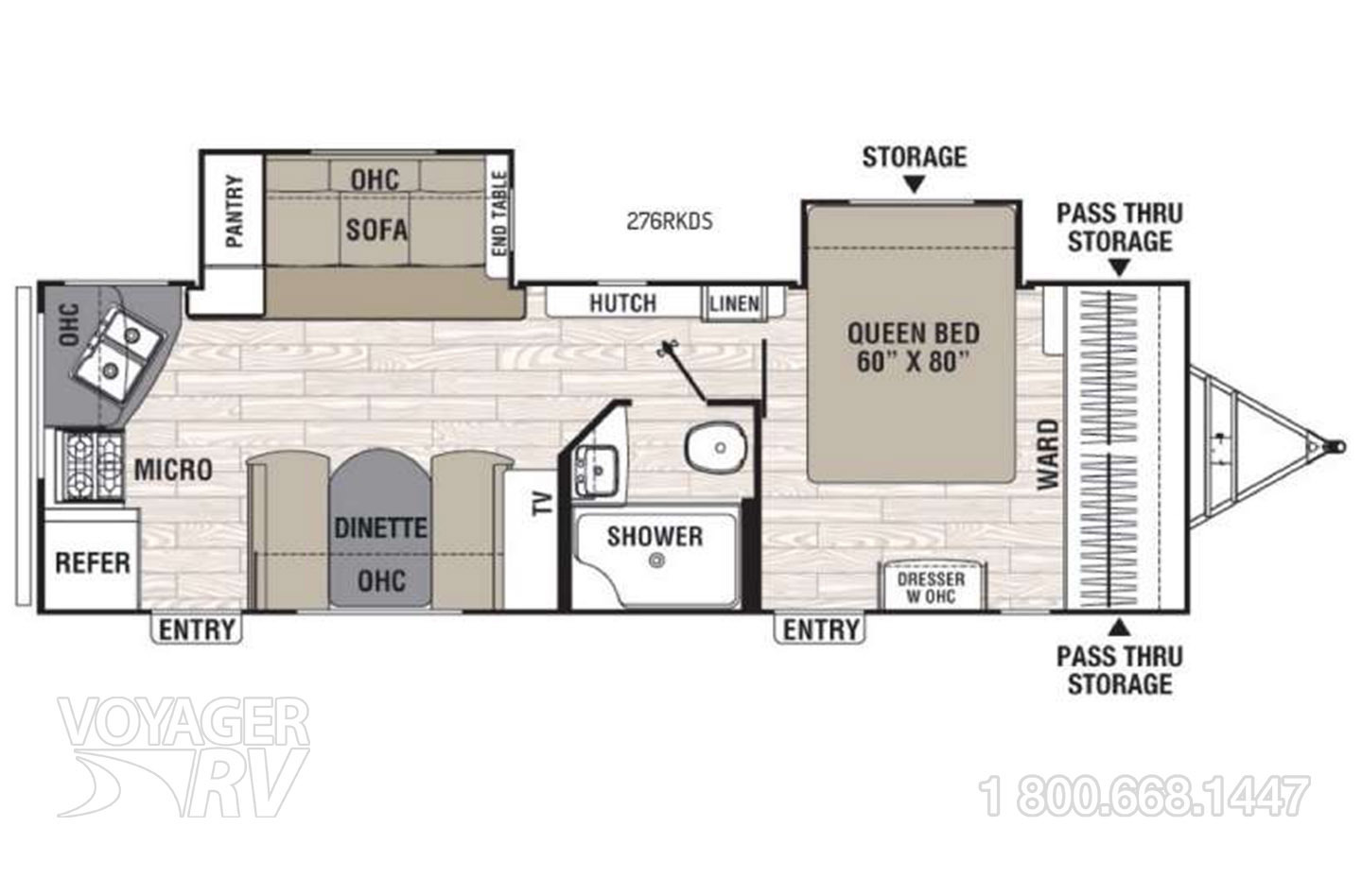 2015 Jayco White Hawk 27DSRL Floorplan