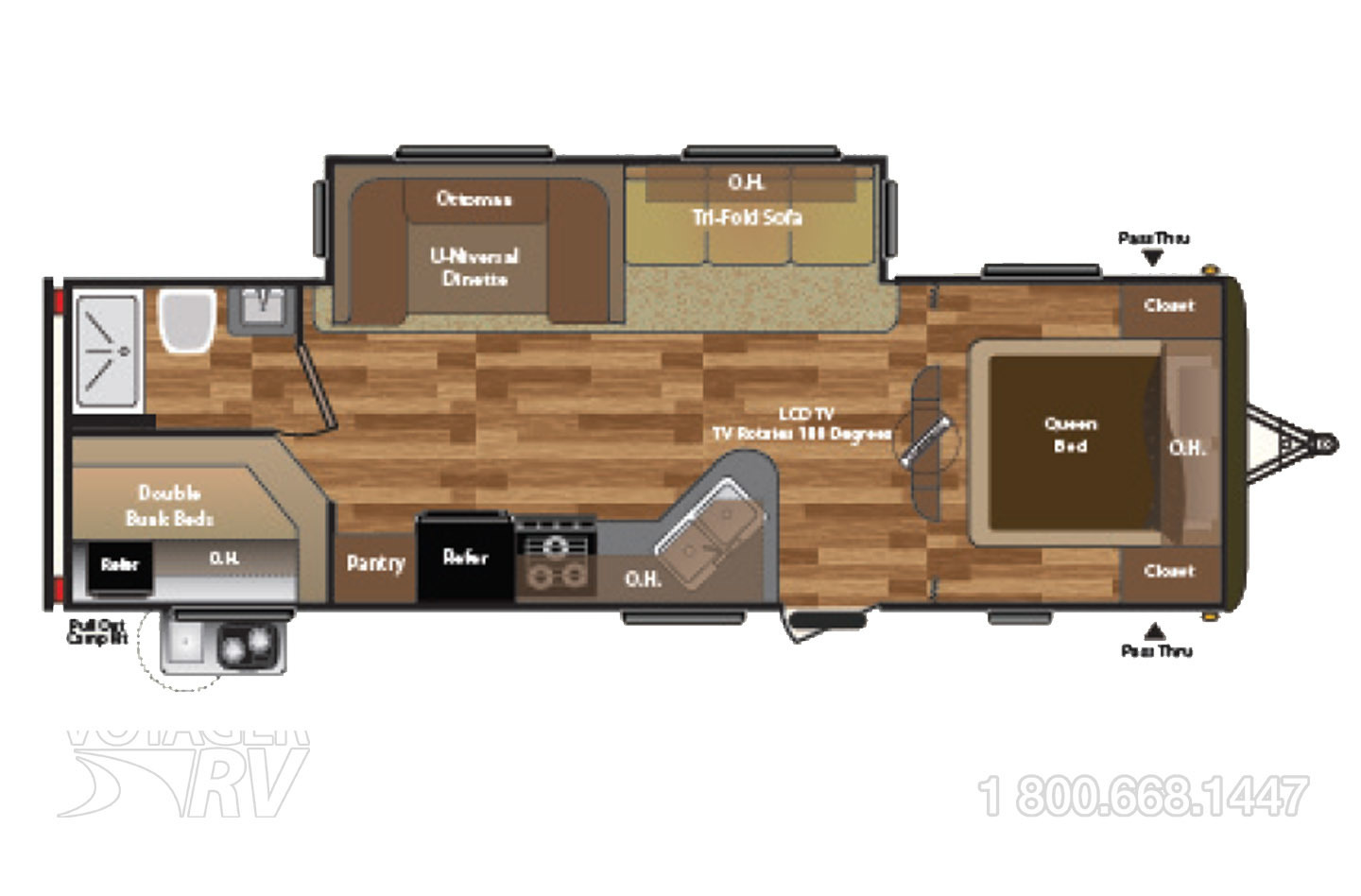 2016 Keystone Hideout 26BHS Floorplan