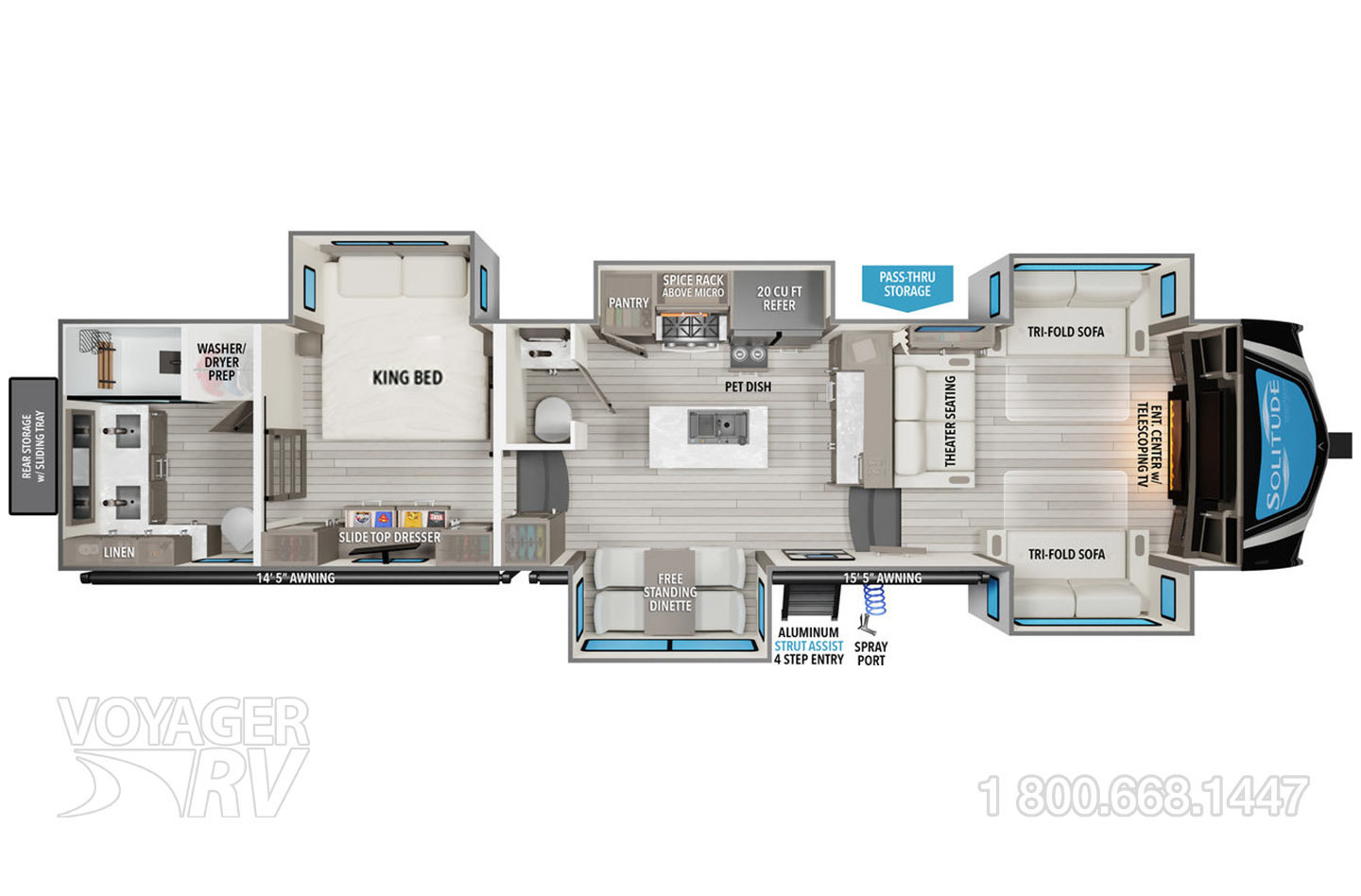 2025 Grand Design Solitude 390RK Floorplan