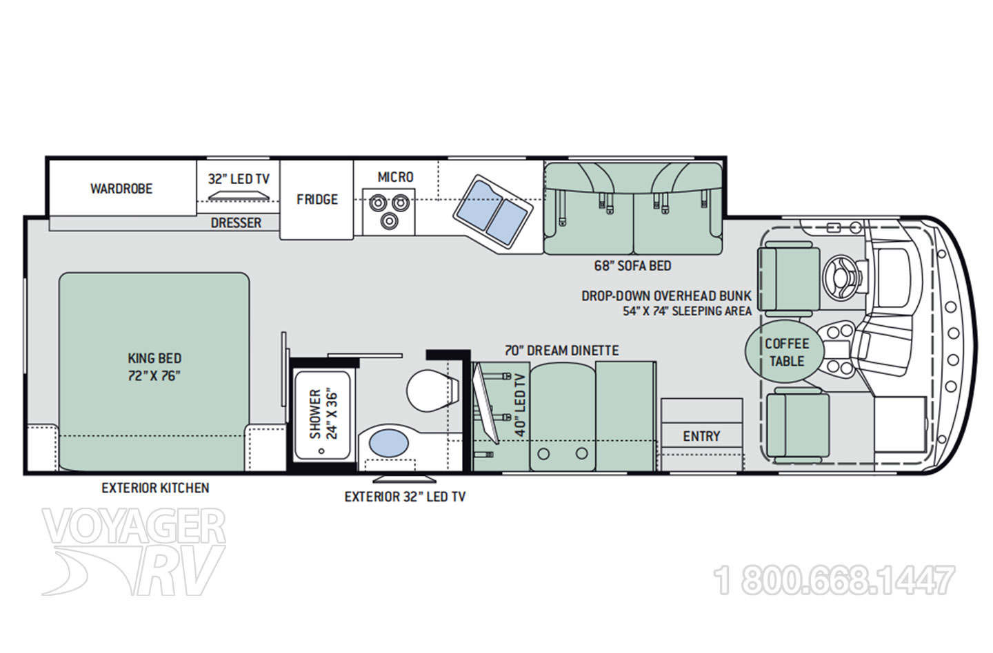 2018 Winnebago Sunstar 27PE Floorplan