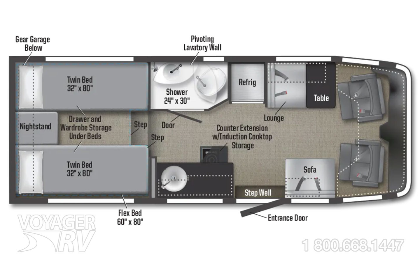 2025 Winnebago Navion 24J Floorplan