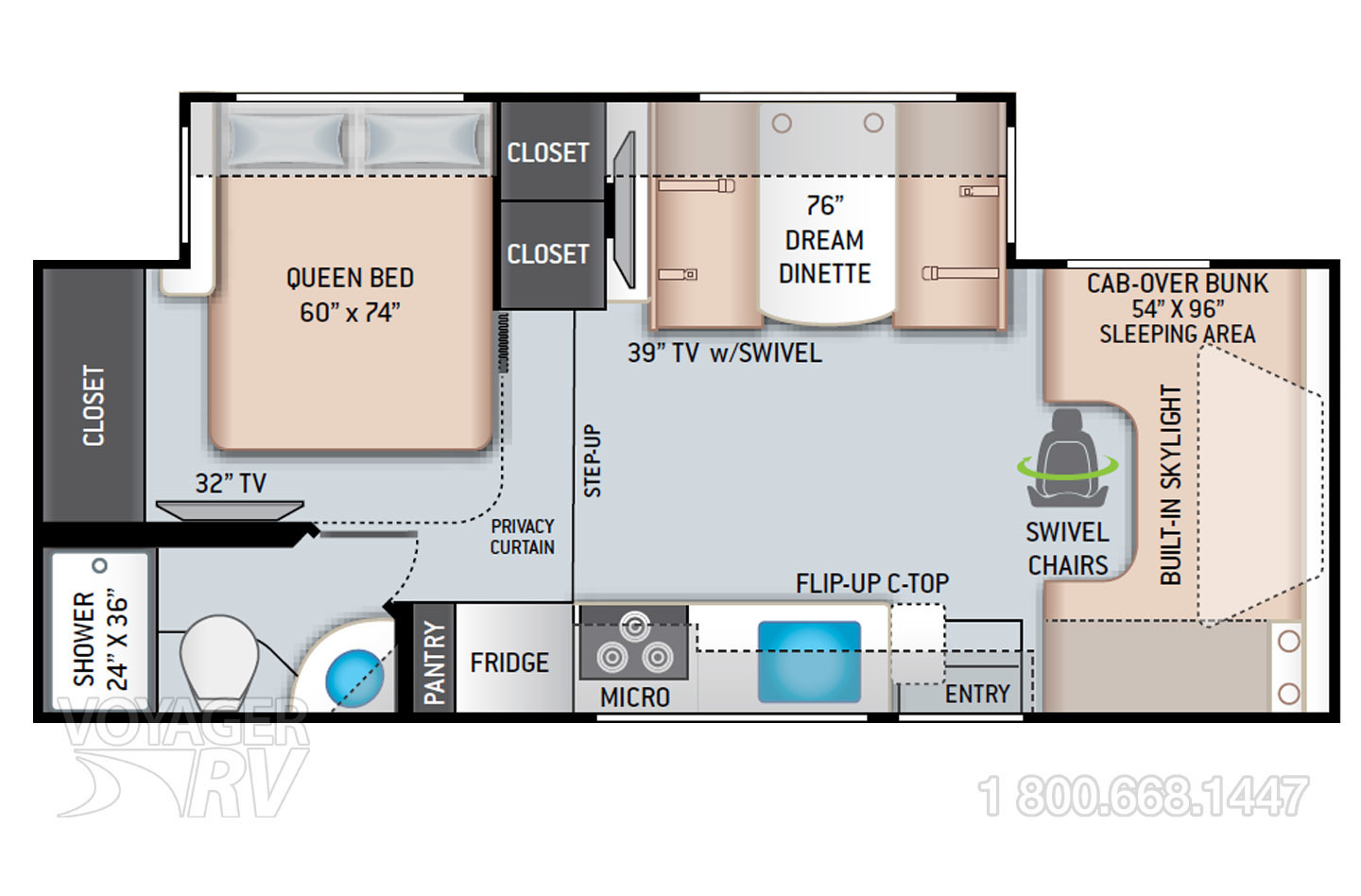 2021 Thor Quantum RC25 Floorplan