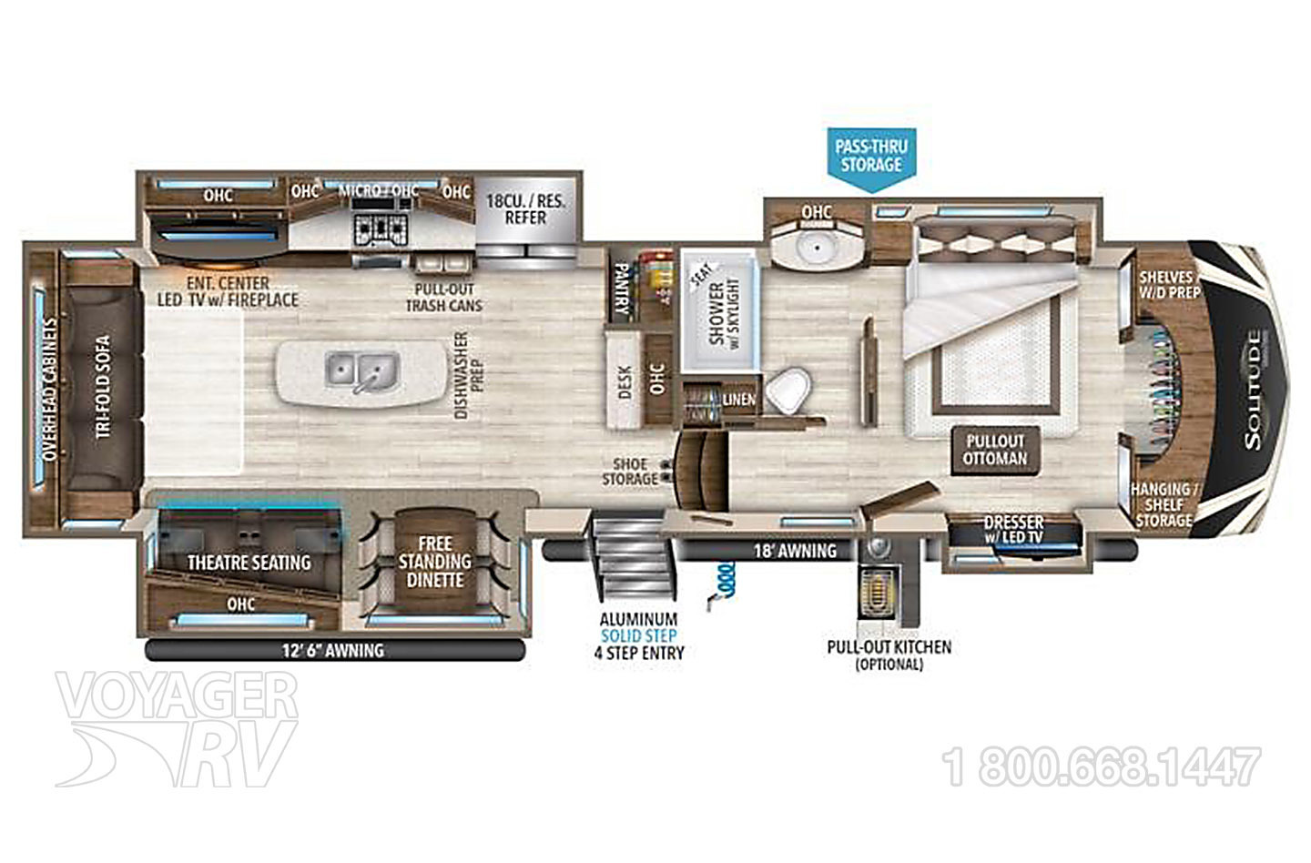 2019 Grand Design Solitude 384GK Floorplan