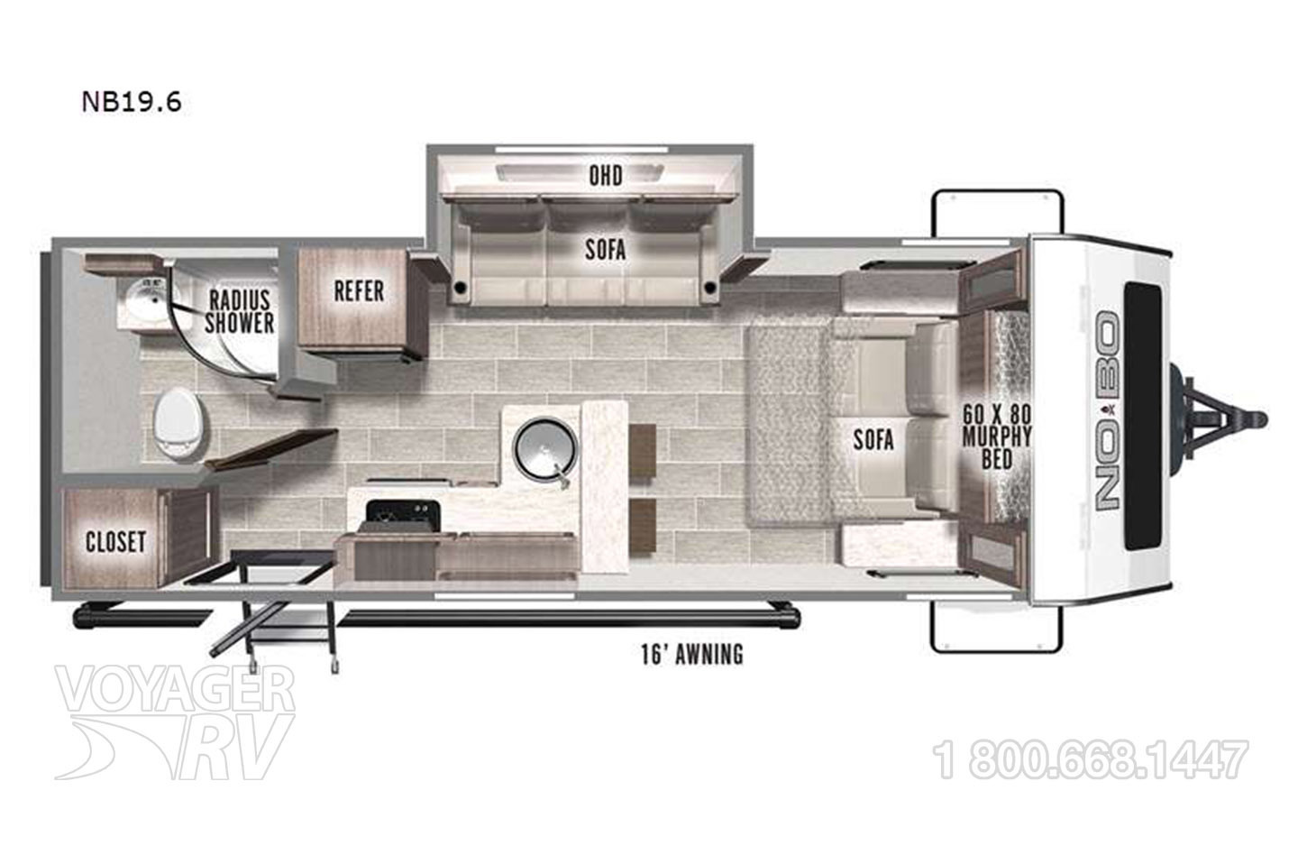 2022 Forest River No Boundaries 19.6 Rouge River Ed Floorplan