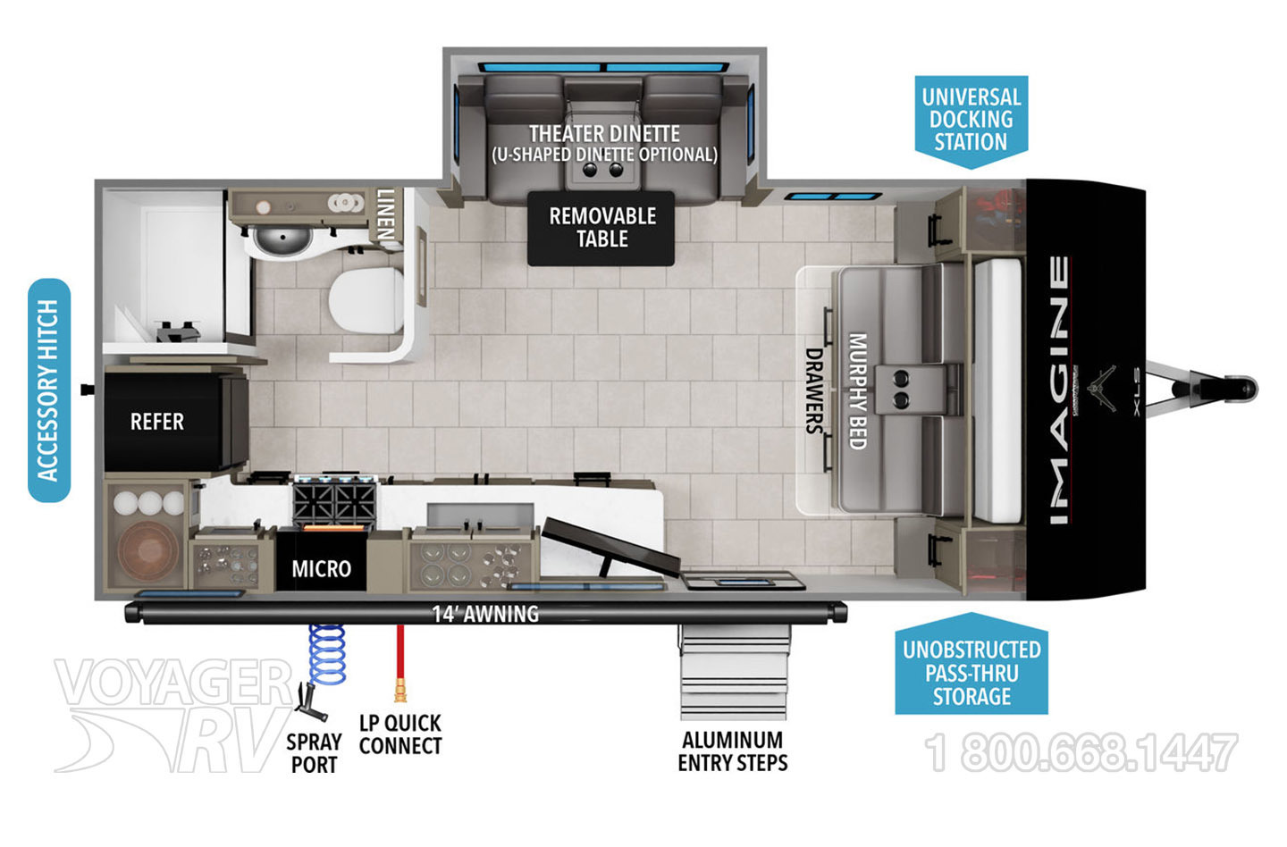 2024 Grand Design Imagine XLS 22MLE Floorplan