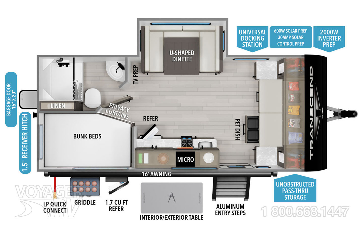 2025 Grand Design Transcend ONE 161BH Floorplan