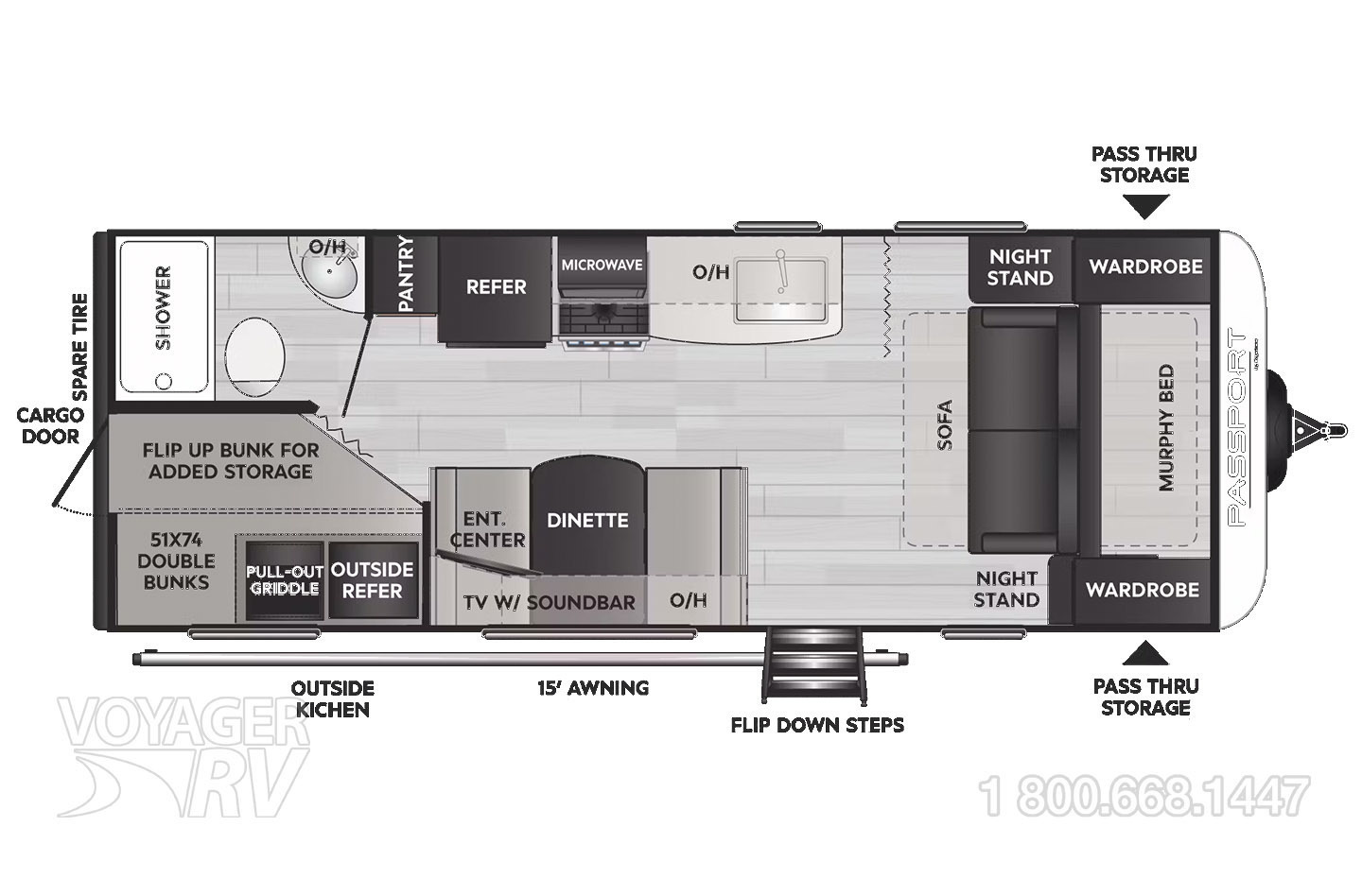 2019 Palomino Solaire 240BHS Floorplan